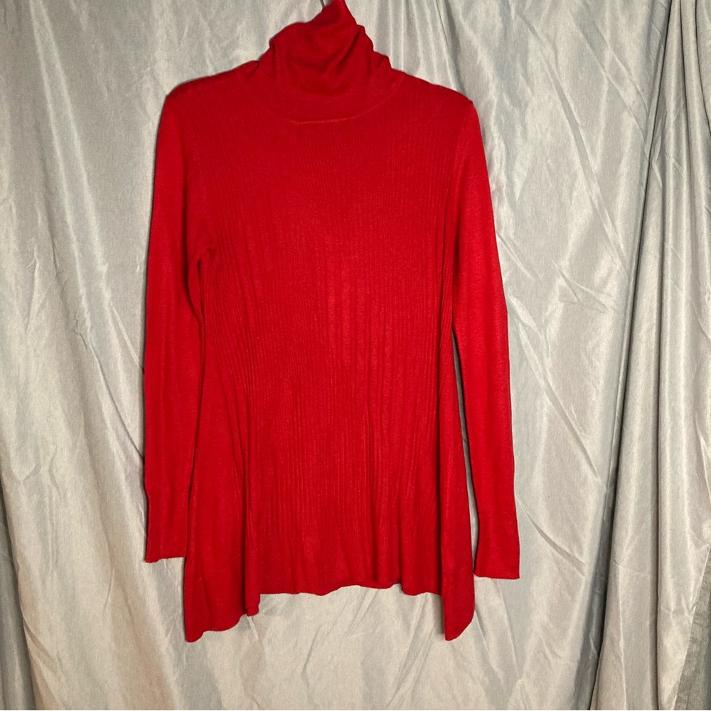 Apt. 9 brand Red Turtleneck Sweater, Ribbed Texture, Size Small